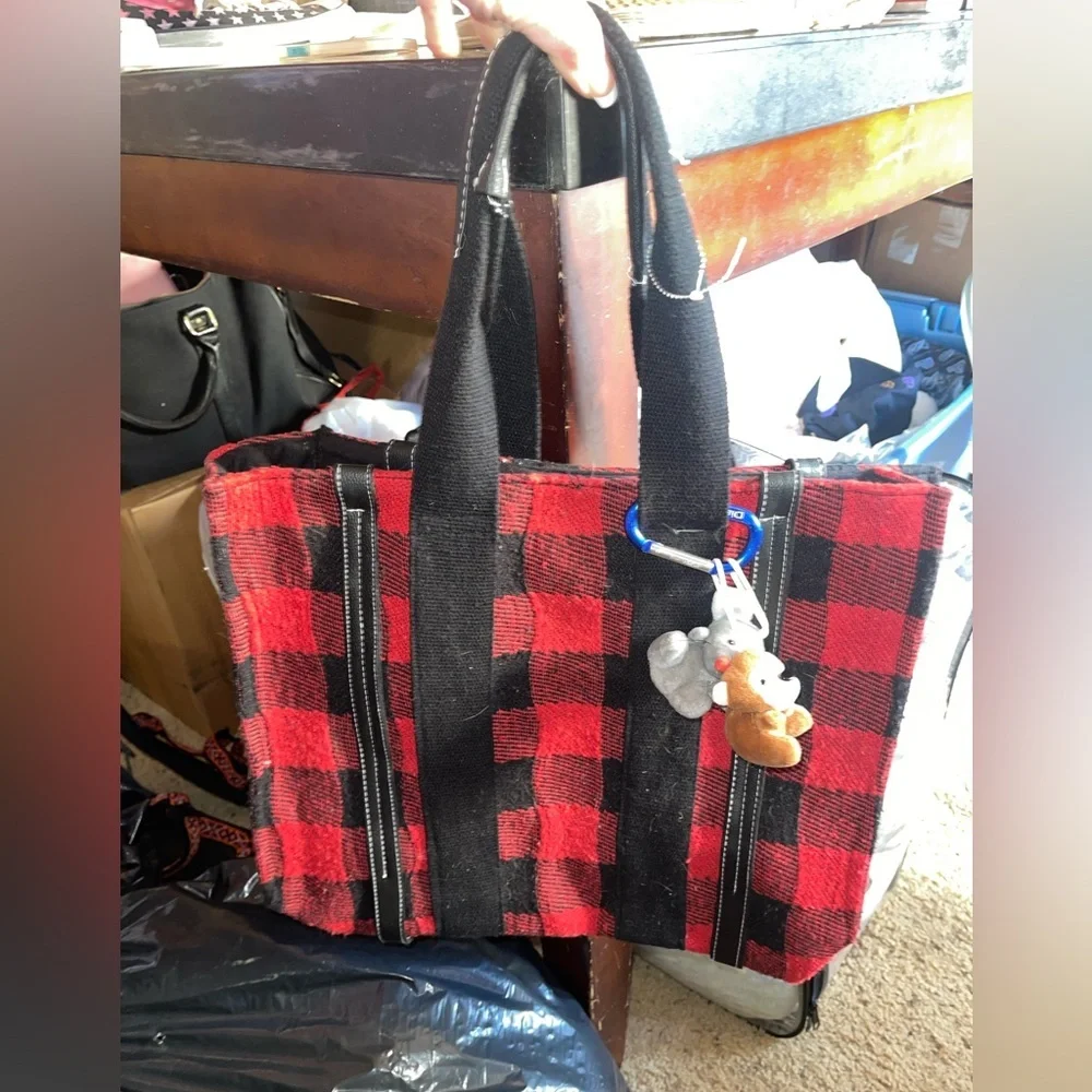 Large Heavy Plaid Tote Bag